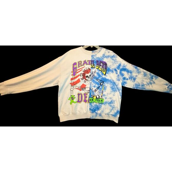 Grateful Dead Tie-Dye Graphic Sweatshirt Divided By H&M Skeleton & Roses Size S - Picture 3 of 14